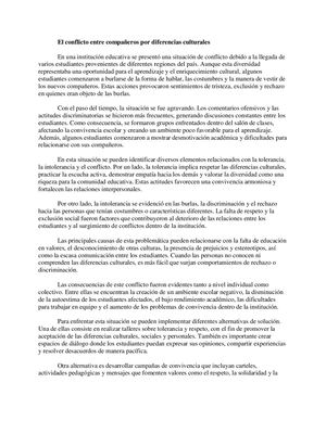 El conflicto entre compañeros por diferencias culturales