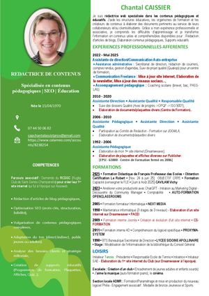 Cv Redactrice De Contenus