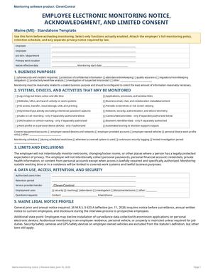 Me Maine Employee Monitoring Notice