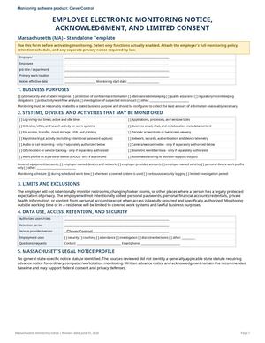 Ma Massachusetts Employee Monitoring Notice