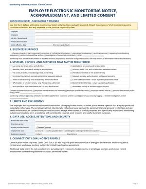 Ct Connecticut Employee Monitoring Notice