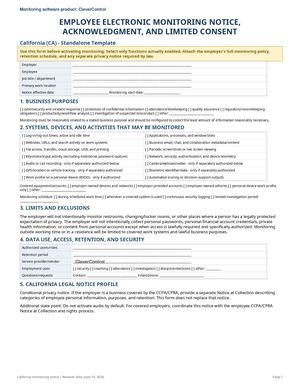 Ca California Employee Monitoring Notice