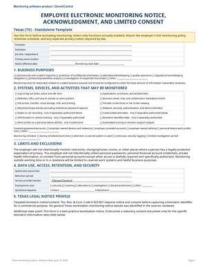 Tx Texas Employee Monitoring Notice