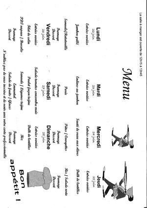 [LRG] Menu de la semaine