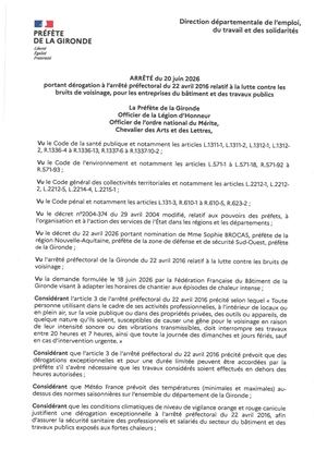 2026 06 21 Pref33 20260620 Arrêté Bruit De Voisinage 20 06 2026