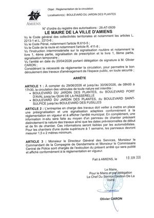 26 At 0939 Réglementation De La Circulation Bld Du Jardin Des Plantes Du 29 06 2026 Au 30 06 2026