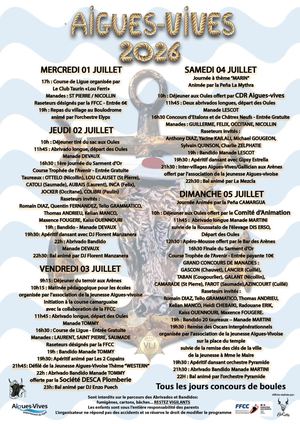 Programme Fête votive 2026