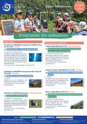 Animations Secteur Haute Maurienne été 2026