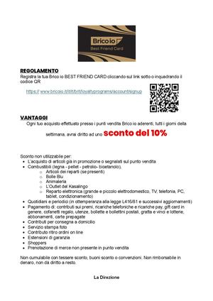 Regolamento Best Friend Card
