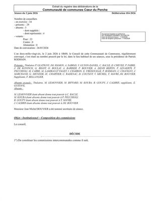 Délib 104 2026 - Institutionnel - Composition Des Commissions VISEE