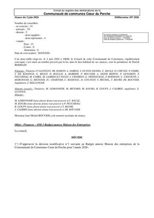 Délib 107 2026 - Finances - Décision Modificative N 1 Budget Annexe Maison Des Entreprises VISEE