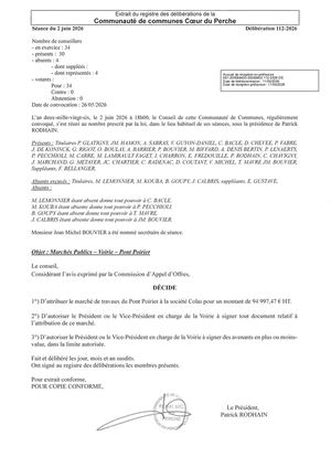 Délib 112 2026 - Marchés Publics - Pont Poirier VISEE