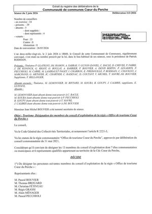 Délib 113 2026 - Tourisme- Désignation Des Membres Du Conseil D'exploitation De La Régie VISEE