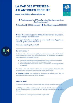 06 26 Appel à Candidatures Cdi Gestionnaire De Paie
