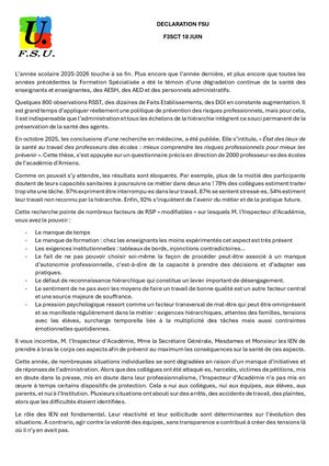 Déclaration F3sct 18 Juin