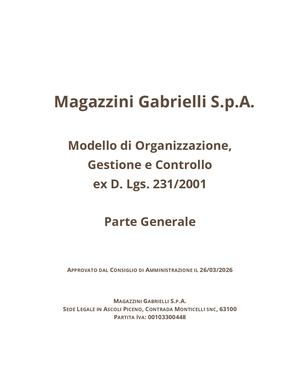 Modello 231 MAGAZZINI GABRIELLI