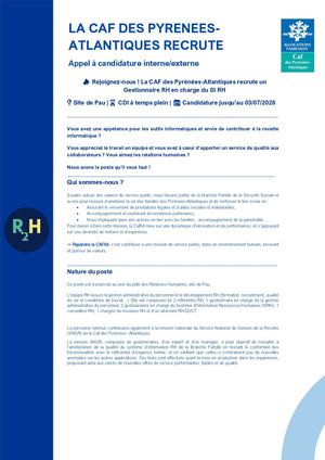 06 26 Appel à Candidatures Cdi Gestionnaire Rh En Charge Du Si Rh