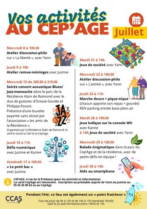 Vos Activités Au Cep'age été 2026