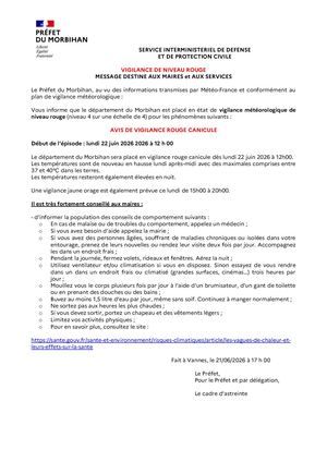 2026 06 21 Alerte Rouge Canicule