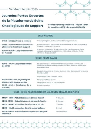 Journées Portes Ouvertes de la Plateforme se Soins Oncologiques de Support de Tenon