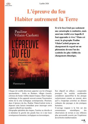 L’épreuve Du Feu Habiter Autrement La Terre Cortex Sciences Chronique 2026