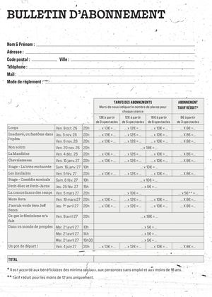 Bulletin d'abonnement 2026/2027