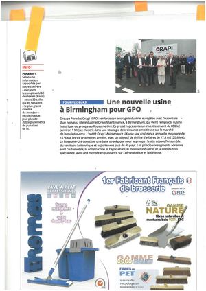 Une Nouvelle Usine à Birmingham Pour Paredes Orapi (Gpo)