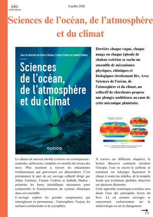 Sciences De L’océan, De L’atmosphère Et Du Climat Cortex Sciences Chronique 2026