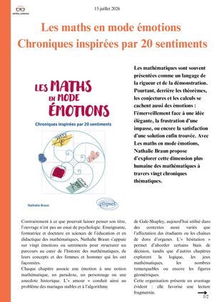 Les Maths En Mode éMotions Chroniques Inspirées Par 20 Sentiments Cortex Sciences Chronique 2026