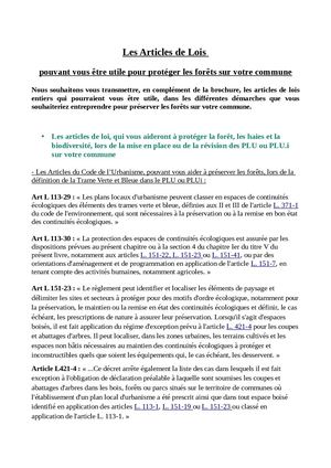 1 Articles De Loi Forêt Pour Les éLus