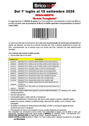 Reg Tovagliette Spiaggia 20% Su 100€