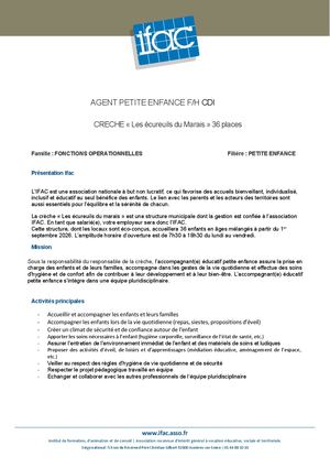 Agent Petite Enfance - CDI - Haute Goulaine
