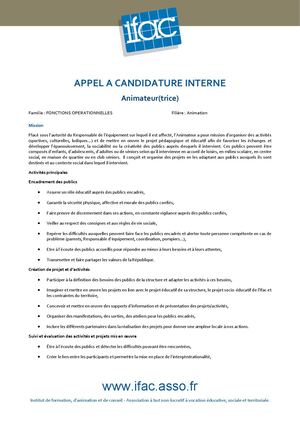 Animateur Trice ACM - CEE - Riez