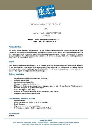 Responsable De Crèche F H - CDD - La Roquette Sur Siagne