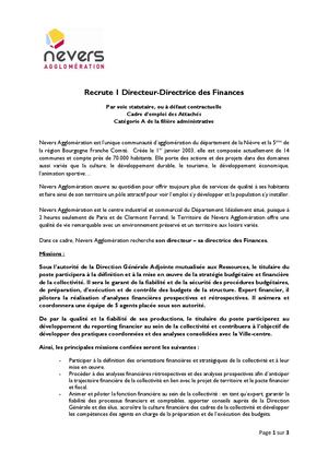 Directeur Des Finances Annonce