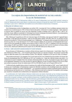 LA NOTE DU CESA N°631 Les Enjeux Des Importations De Matériel Air En Asie Centrale Le Cas Du Turkménistan