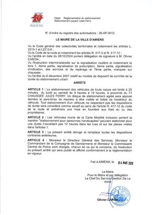 26 Ap 0012 Reg Stationnement Payant Jules Ferry