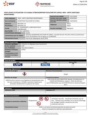 Degrippant Nucleaire Nf1 (Vrac) 4024 Unite Logistique Maintenance