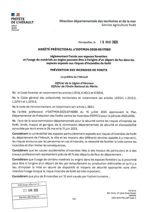 Arrêté préfectoral du 18 mai 2026
