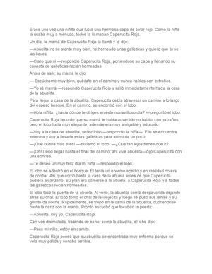ÉRase Una Vez Una Niñita Que Lucía Una Hermosa Capa De Color Rojo