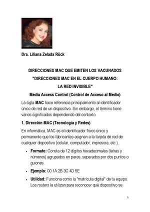 Direccion Mac Media Access Control (Control De Acceso Al Medio) Dra Liliana Zelada Ruck