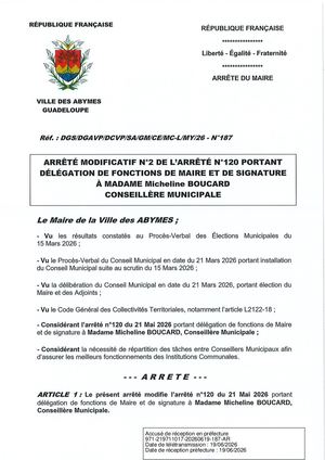 Arrêté 187 - Délégation BOUCARD Suite CL