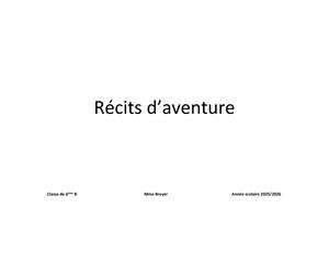 6B : Récits d'aventure (2025-2026)