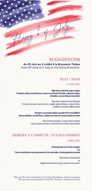 4th of July Menu Suggestion