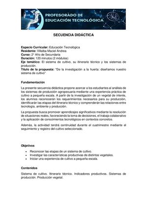 Secuencia Didáctica Agro