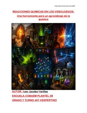 articulo cientifico sbre las reacciones químicas en los videojuegos