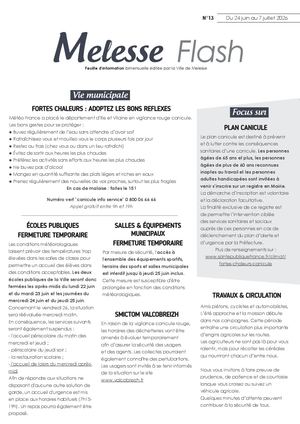 Flash n°13 du 24 juin au 7 juillet 2026