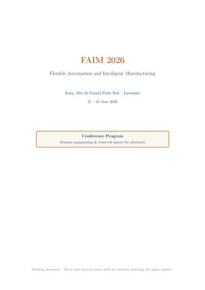 FAIM 2026 - ABSTRACTS DAY 2