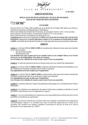 Arrêté n°207-2026