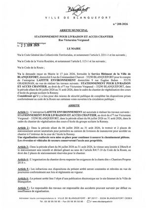 Arrêté n° 208-2026